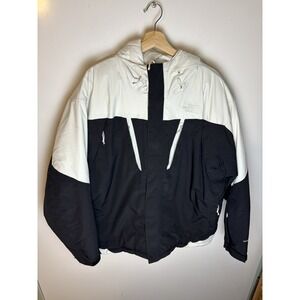 The North Face Black & White Hyvent Hooded Coat Men Size XL Full Zip